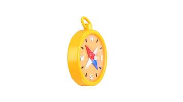 3d Compass animation concept of Location direction map navigation compass icon animation video