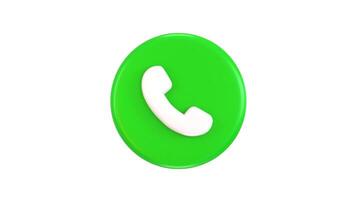 3d Phone call button animation video