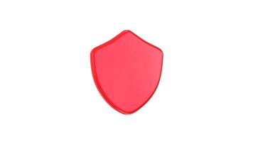 Cross mark with protect shield 3d error icon animation video