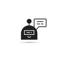 chat bot and speech bubble icon on white background vector