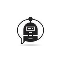 assistant robot icon vector