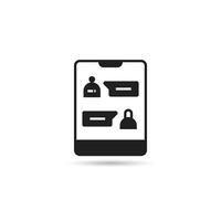 chat bot in smartphone icon on white background vector