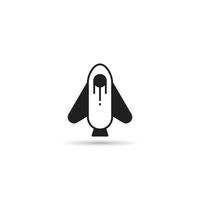 spaceship icon on white background vector