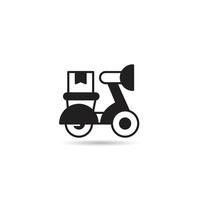 scooter and box icon on white background vector
