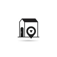 house and map pin icon vector