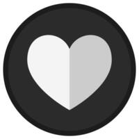 Love flat icon button isolated on white background. vector
