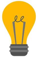Light bulb flat icon isolated on white background. vector