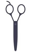 Flat icon of scissors with black handles isolated on a white background. vector