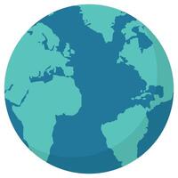 Flat illustration of world globe isolated on white background. vector