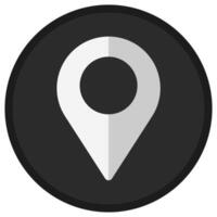 Map pointer flat icon button isolated on white background. vector