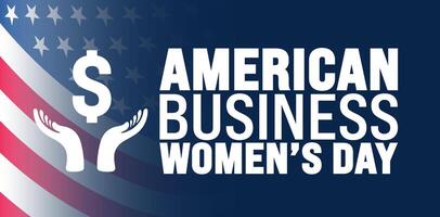 American Business Womens Day background or banner design template. Holiday concept. Template for background, banner, card, poster, placard, design template with unique shapes with standard color. vector