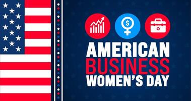 American Business Womens Day background or banner design template. Holiday concept. Template for background, banner, card, poster, placard, design template with unique shapes with standard color. vector