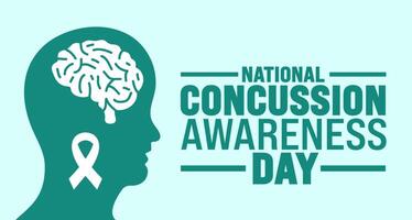 National concussion awareness day background or banner design template. Holiday concept. Template for background, banner, card, poster, placard, design template with unique shapes with standard color. vector