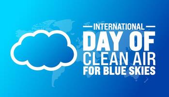 International Day of Clean Air for Blue Skies background or banner design template. Holiday concept. Template for background, banner, card, poster, placard, design template with unique shapes. vector