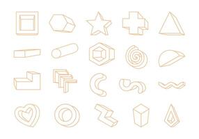Memphis Geometric Outline Element Set vector