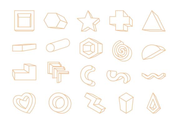Memphis Geometric Outline Element Set