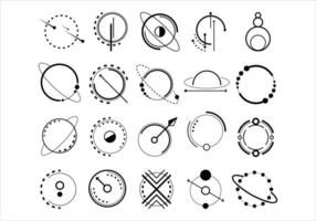Abstract Minimalist Circle Element Set vector
