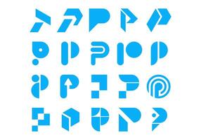 Letter P Logotype Element Set vector