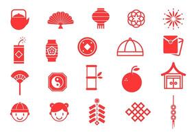 Chinese New Year Icon Element Set vector