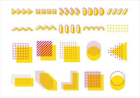 Abstract Memphis Shape Element Set vector