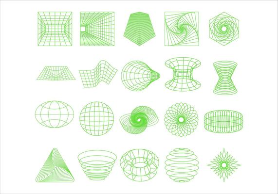 Abstract Futuristic Shape Element Set