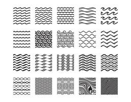 Artistic Wavy Pattern Line Elemnt Set vector
