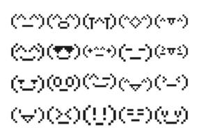 Pixelated Emoticon Retro Element Set vector