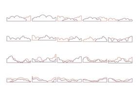 Cloud Frame Border Element Set vector