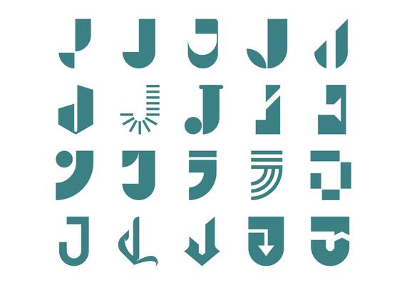 Letter J Logotype Element Set