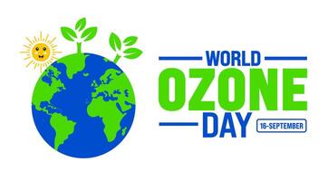 World Ozone day background or banner design template. Holiday concept. Template for background, banner, card, poster, placard, design template with unique shapes with standard color. vector