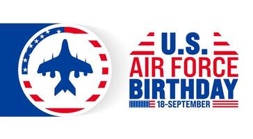 US Air Force birthday background or banner design template. Holiday concept. Template for background, banner, card, poster, placard, design template with unique shapes with standard color. vector