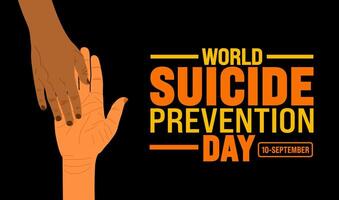 World Suicide prevention day background or banner design template. Holiday concept. Template for background, banner, card, poster, placard, design template with unique shapes with standard color. vector