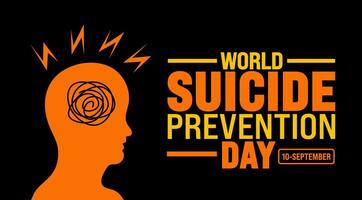 World Suicide prevention day background or banner design template. Holiday concept. Template for background, banner, card, poster, placard, design template with unique shapes with standard color. vector