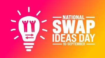 National Swap Ideas Day background or banner design template. Holiday concept. Template for background, banner, card, poster, placard, design template with unique shapes with standard color. vector
