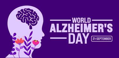 World Alzheimer's day background or banner design template. Holiday concept. Template for background, banner, card, poster, placard, design template with unique shapes with standard color. vector