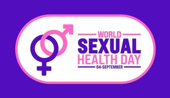 World Sexual health day background or banner design template. Holiday concept. Template for background, banner, card, poster, placard, design template with unique shapes with standard color. vector