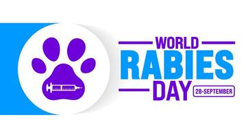 World Rabies day background or banner design template. Holiday concept. Template for background, banner, card, poster, placard, design template with unique shapes with standard color. vector
