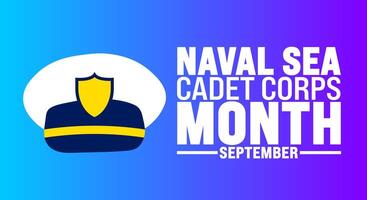 Naval Sea Cadet Corps Month background or banner design template. Holiday concept. Template for background, banner, card, poster, placard, design template with unique shapes with standard color. vector