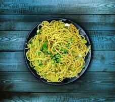 Schezwan Noodles or vegetable Hakka Noodles or chow mein photo