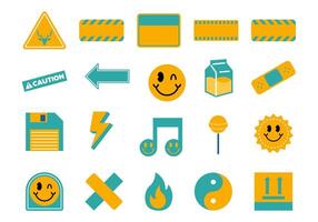 Retro Sticker Design Element Set vector