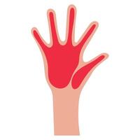 A hand with red paint on it vector