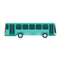 A green bus on a white background vector
