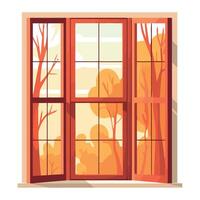 An open window with trees outside vector
