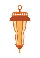 An orange lamp with a gold chain hanging from it vector