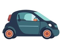 A small car with orange wheels on a white background vector