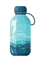 Water bottle with lid isolated on white background illustration vector