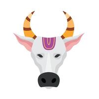 A bull head with horns on a white background vector