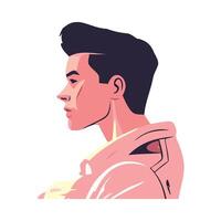 A man in profile with a pink background vector
