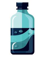 A bottle with water and bubbles in it vector