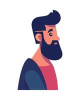 A man with a beard and mustache vector